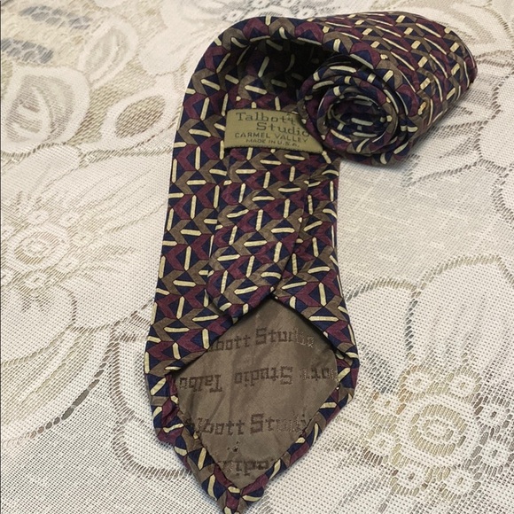 Talbott Studio Carmel Valley  Purple Geometric Men's Tie - Picture 2 of 5